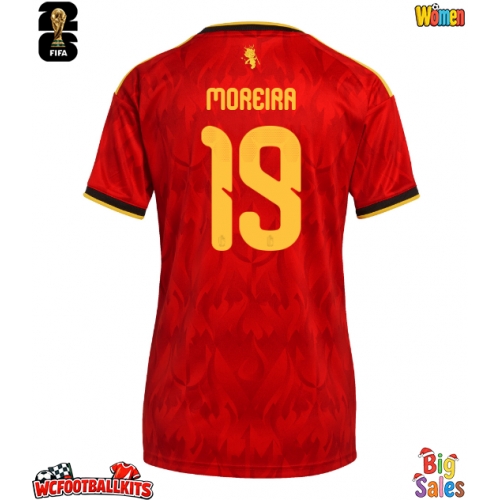 Belgium Diego Moreira #19 Replica Home Stadium Shirt for Women World Cup 2026 Short Sleeve